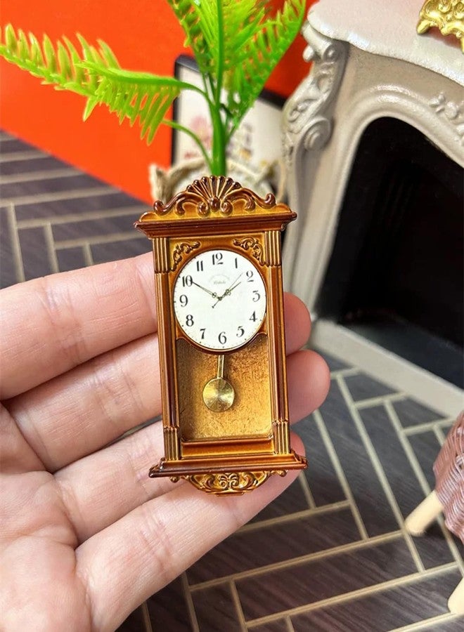 RillyRellow Dollhouse Miniature Clock, Vintage Mini Wall Clock, Wood Miniature Clock, for Dollhouse Miniature Decoration, Artisan Photography Gift, Craft DIY (B 60 * 22mm/2.36 * 0.87in) - Image 2